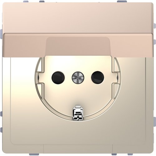 Розетка с заземлением без рамки Schneider Electric Merten D-Life 1-м. крышка шторки шампань фото Розетка с заземлением без рамки Schneider Electric Merten D-Life 1-м. крышка шторки шампань картинка